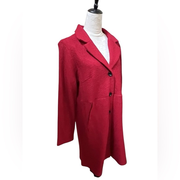 EUC Kasper Women’s XL Rich Red Overcoat. Worn a couple times. Gorgeous Color - Picture 3 of 7